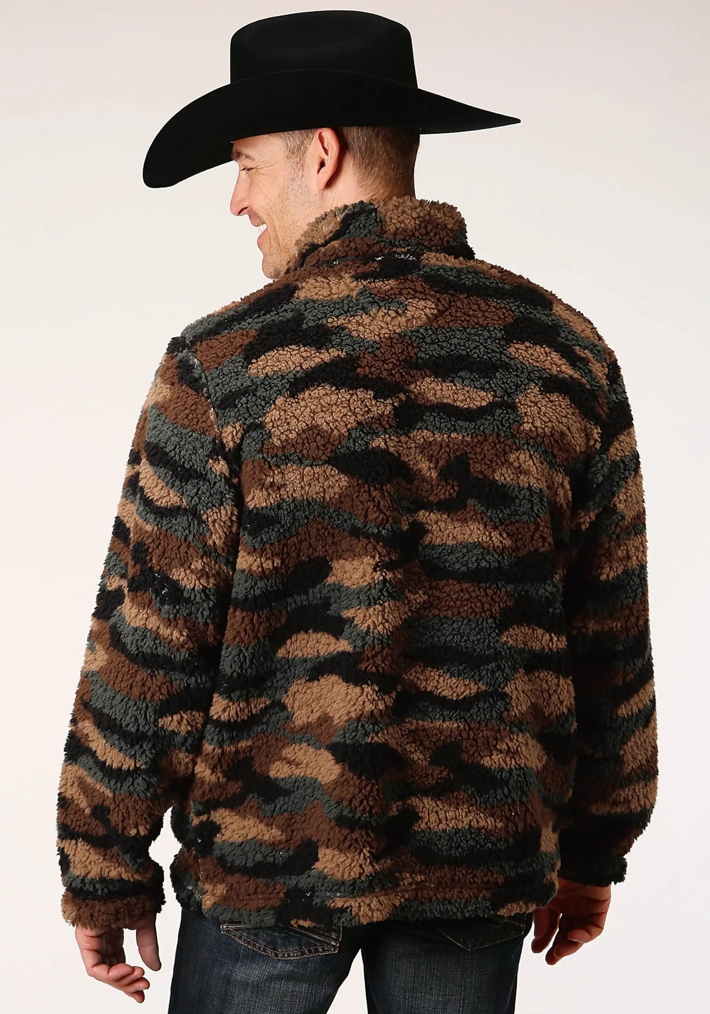 Mens Camo Print Polar Fleece Pullover - ROPER - Flyclothing LLC