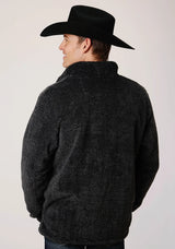 Mens Gray Melange Fleece 3/4 Zip Pullover - ROPER - Flyclothing LLC