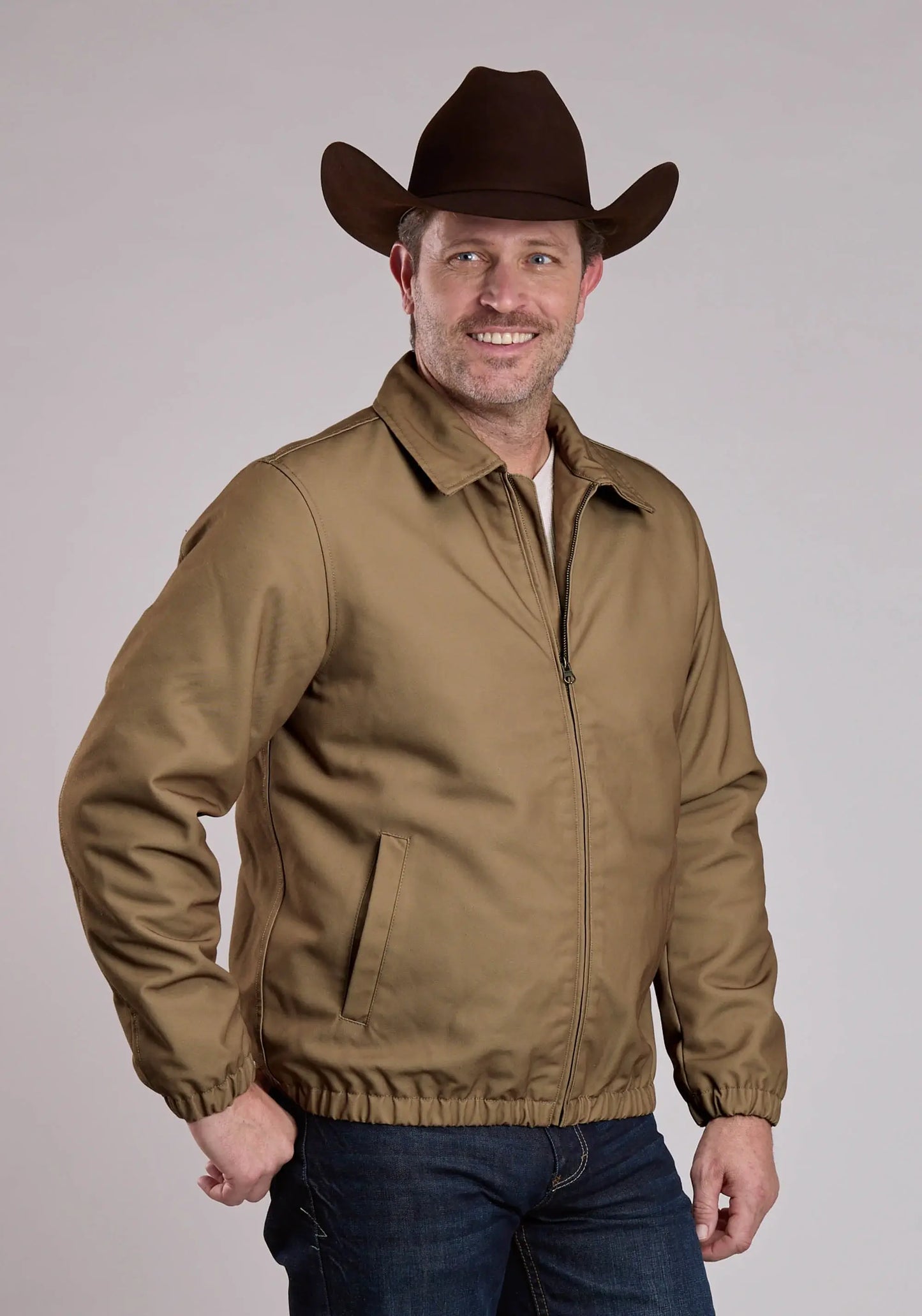 Mens Jacket Zipper Canvas Zip Front Western Jacket - ROPER - Flyclothing LLC