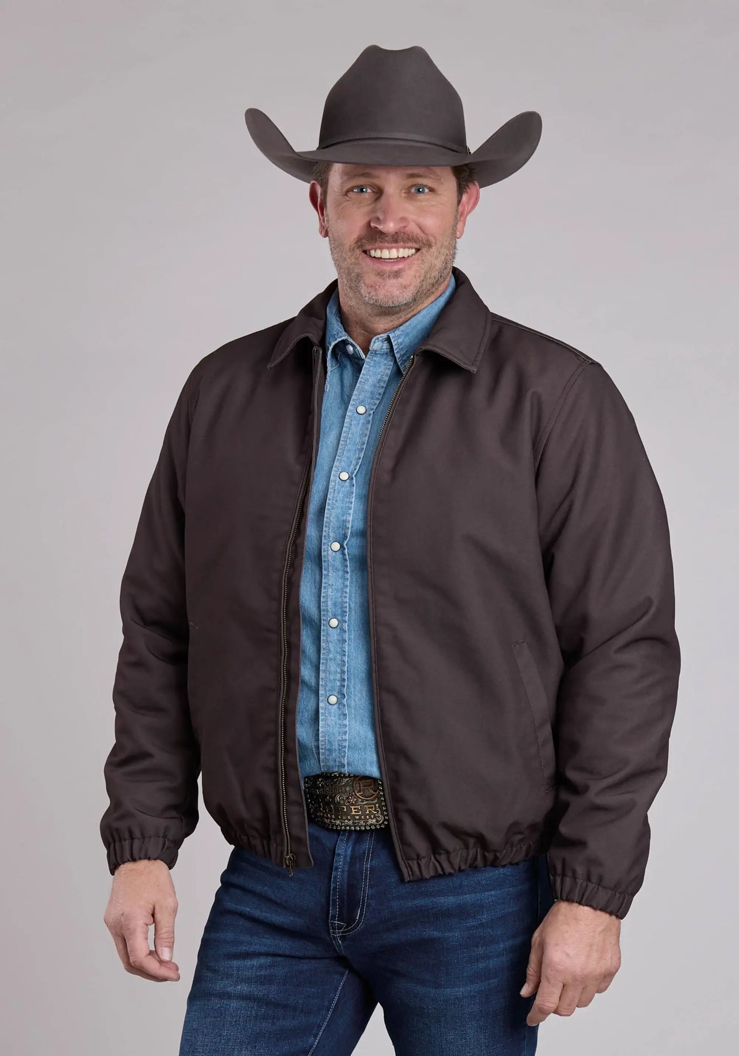 Mens Jacket Zipper Canvas Zip Front Western Jacket - ROPER - Flyclothing LLC