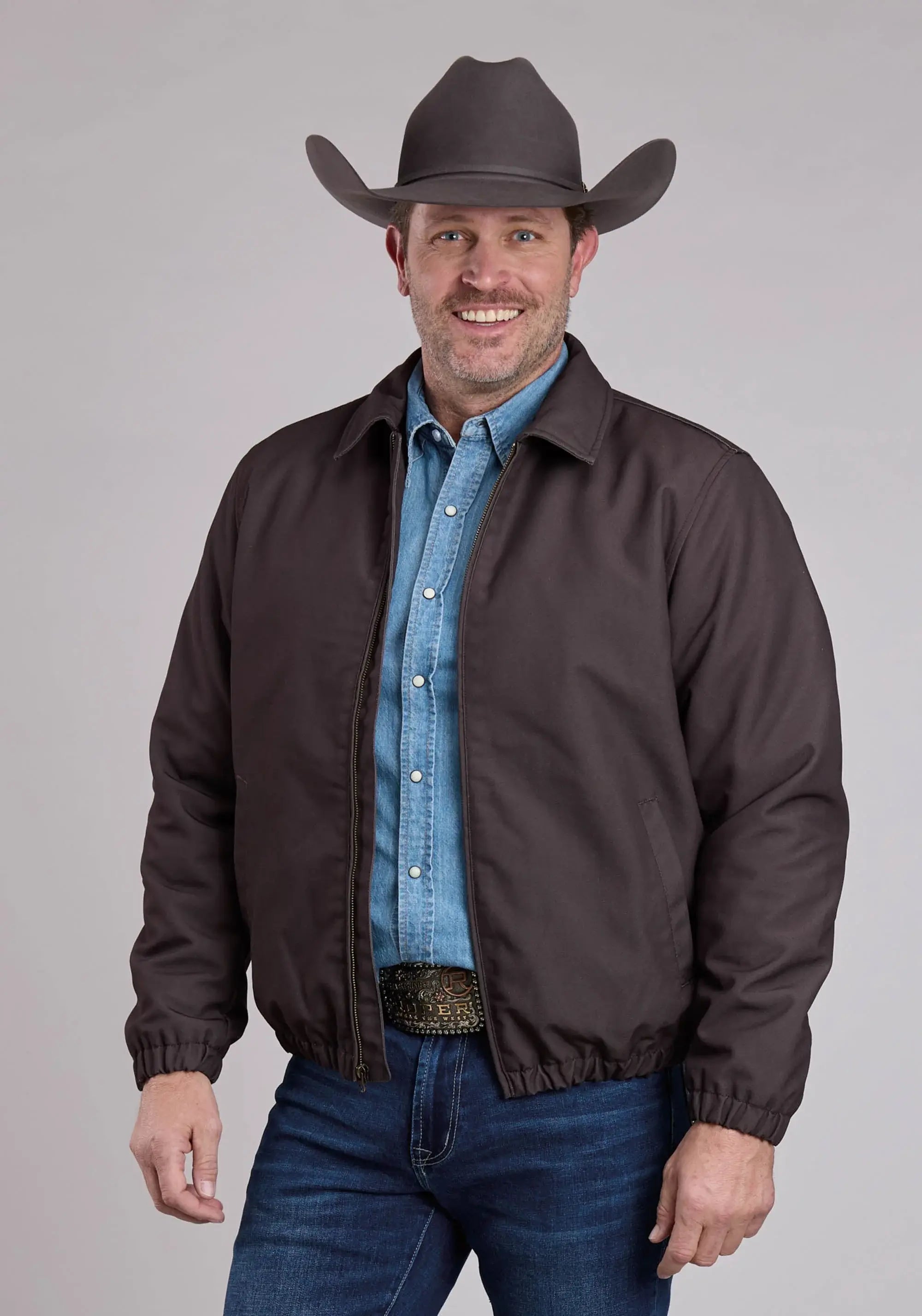 Mens Jacket Zipper Canvas Zip Front Western Jacket - ROPER - Flyclothing LLC