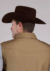 Mens Vest Zipper Canvas Zip Front Western Vest - ROPER - Flyclothing LLC