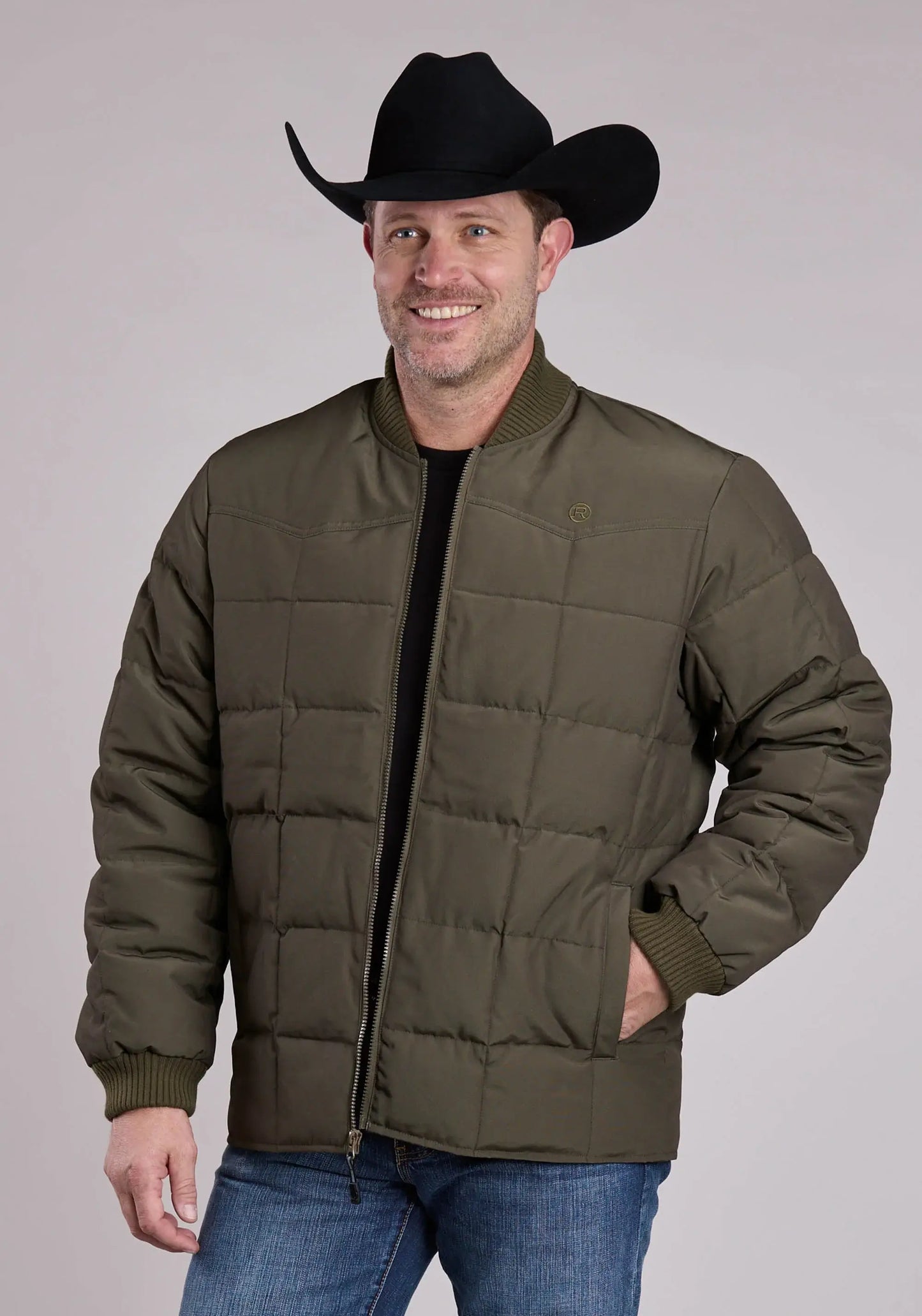 Mens Jacket Zipper Performance Canvas Quilted Western Jacket - ROPER - Flyclothing LLC