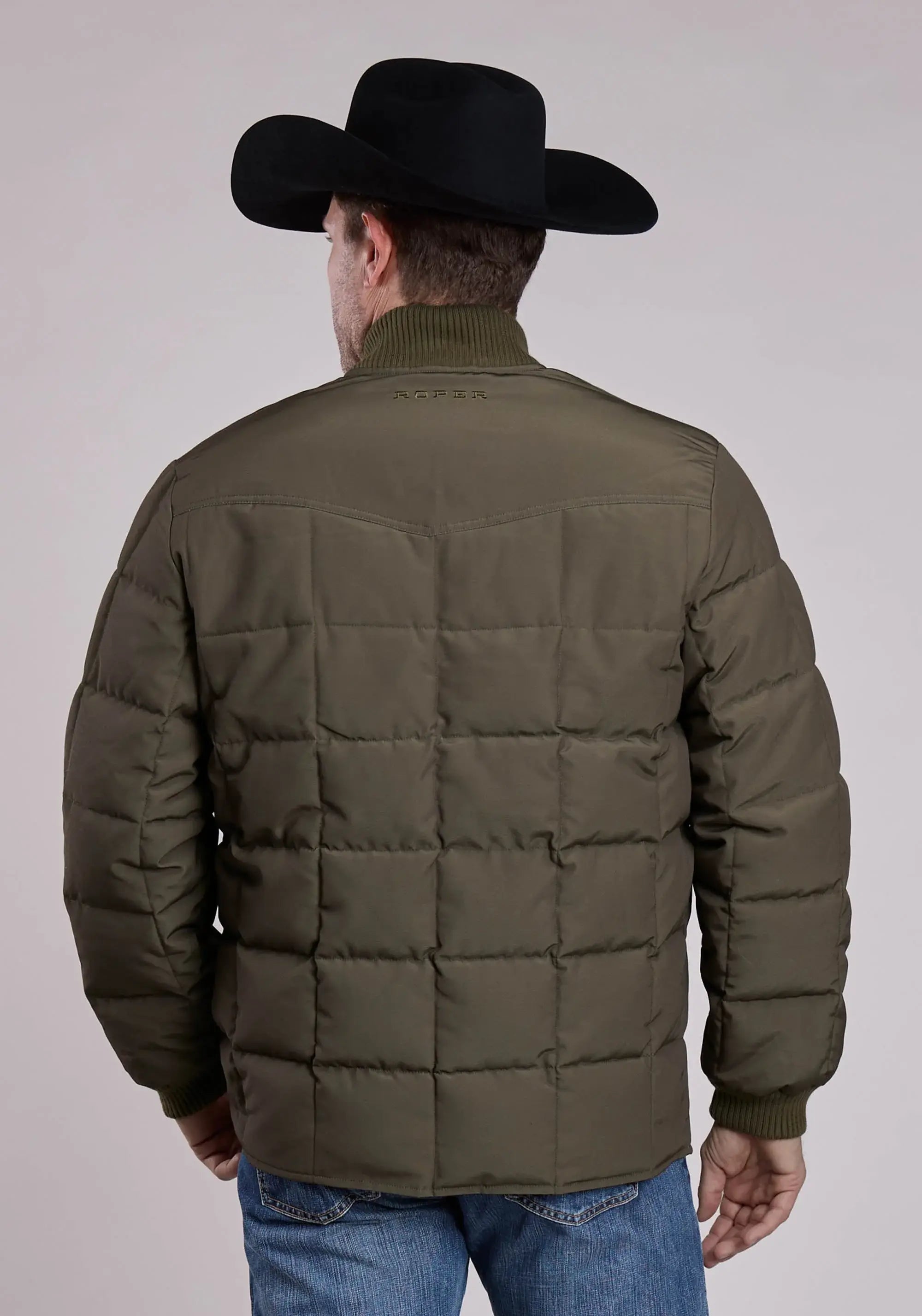Mens Jacket Zipper Performance Canvas Quilted Western Jacket - ROPER - Flyclothing LLC