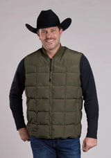 Mens Vest Zipper Performance Canvas Quilted Western Vest - ROPER - Flyclothing LLC
