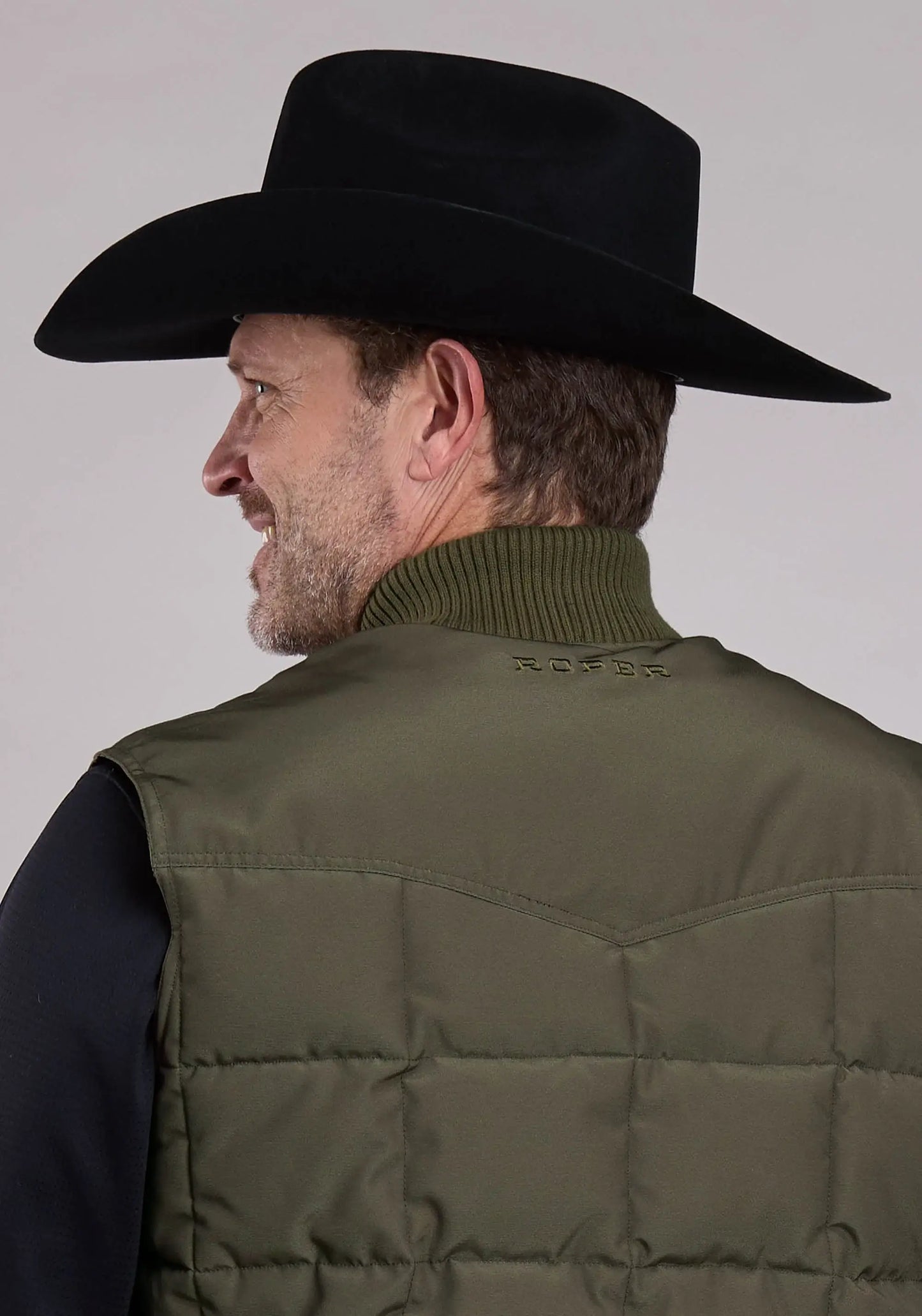 Mens Vest Zipper Performance Canvas Quilted Western Vest - ROPER - Flyclothing LLC