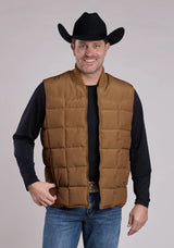 Mens Vest Zipper Performance Canvas Quilted Jacket Western Vest - ROPER - Flyclothing LLC