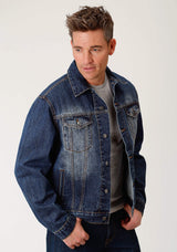 Mens Blue Denim Jacket - ROPER - Flyclothing LLC
