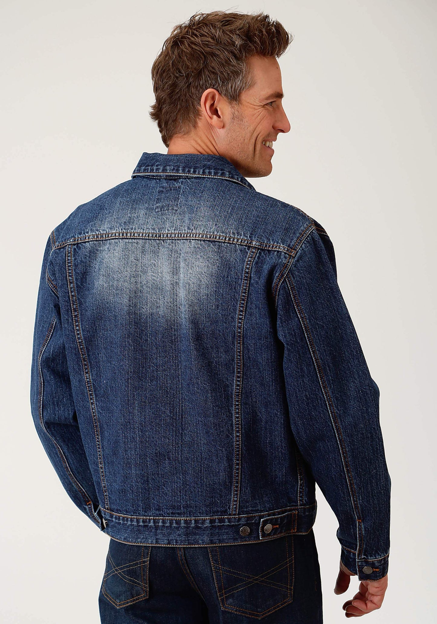 Mens Blue Denim Jacket - ROPER - Flyclothing LLC