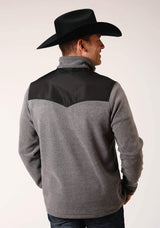 Roper Mens Gry Micro Fleece 3 Qtr Zip Pullover - Roper - Flyclothing LLC