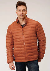 Mens Down Proof Coated Jacket Rust - ROPER - Flyclothing LLC