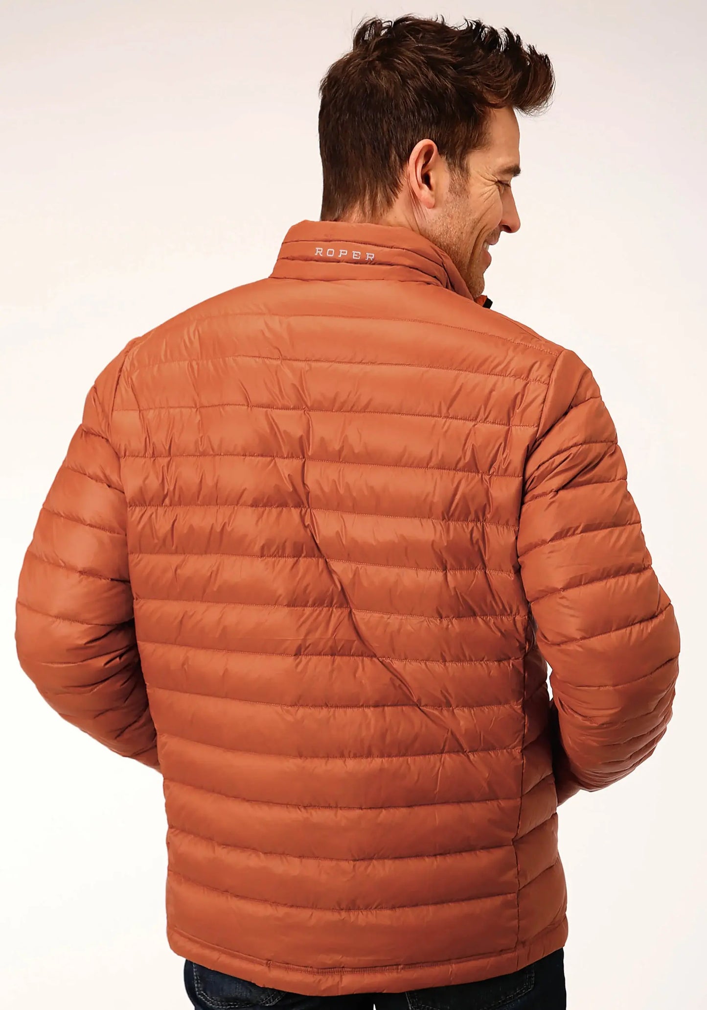 Mens Down Proof Coated Jacket Rust - ROPER - Flyclothing LLC