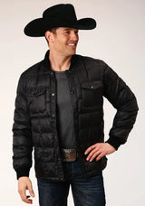 Mens Down Proof Coated Jacket Black - ROPER - Flyclothing LLC