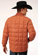 Mens Down Proof Coated Jacket Rust - ROPER - Flyclothing LLC