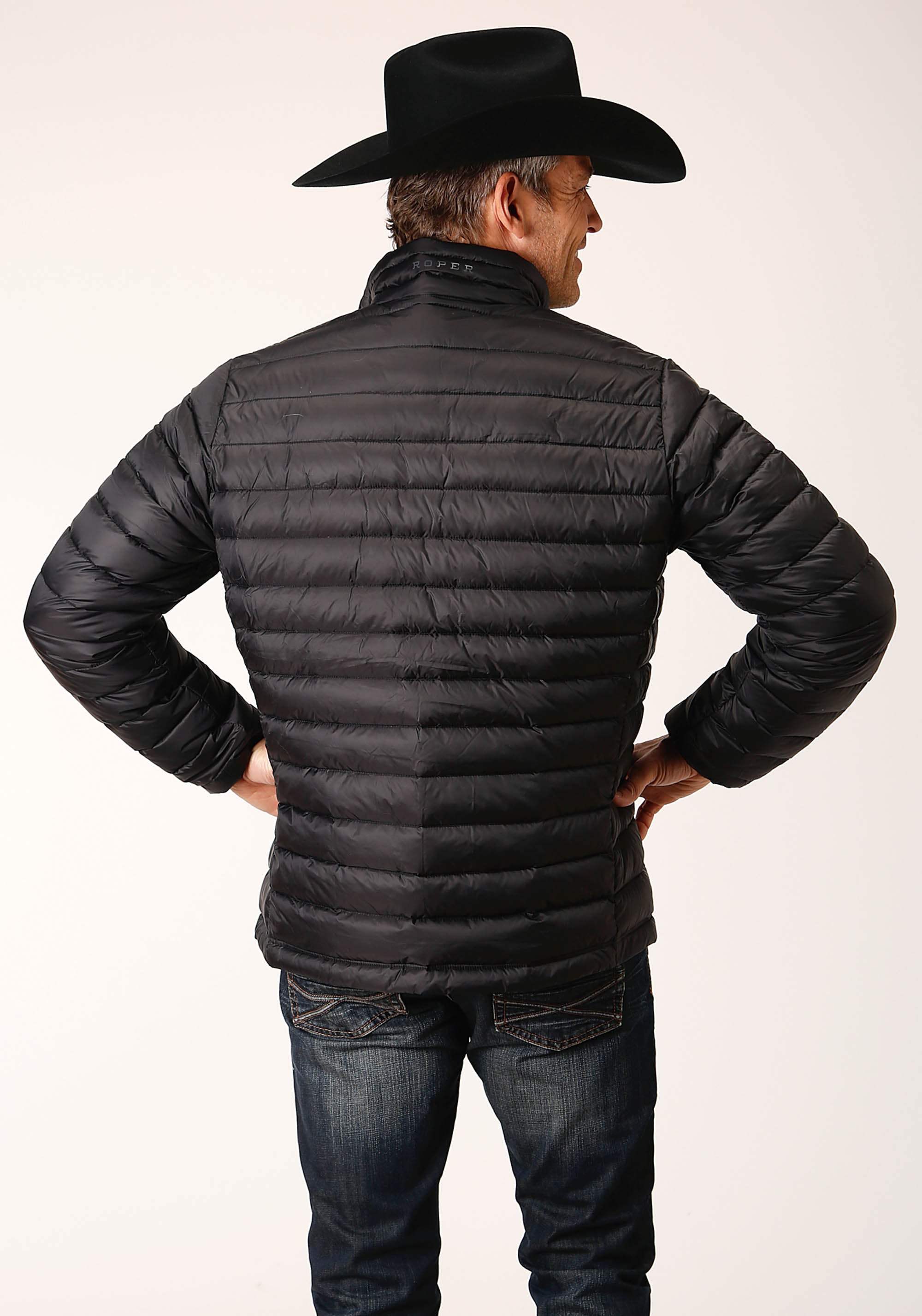 Roper Mens Black Nylon Down Proof Coated Jacket - Roper - Flyclothing LLC