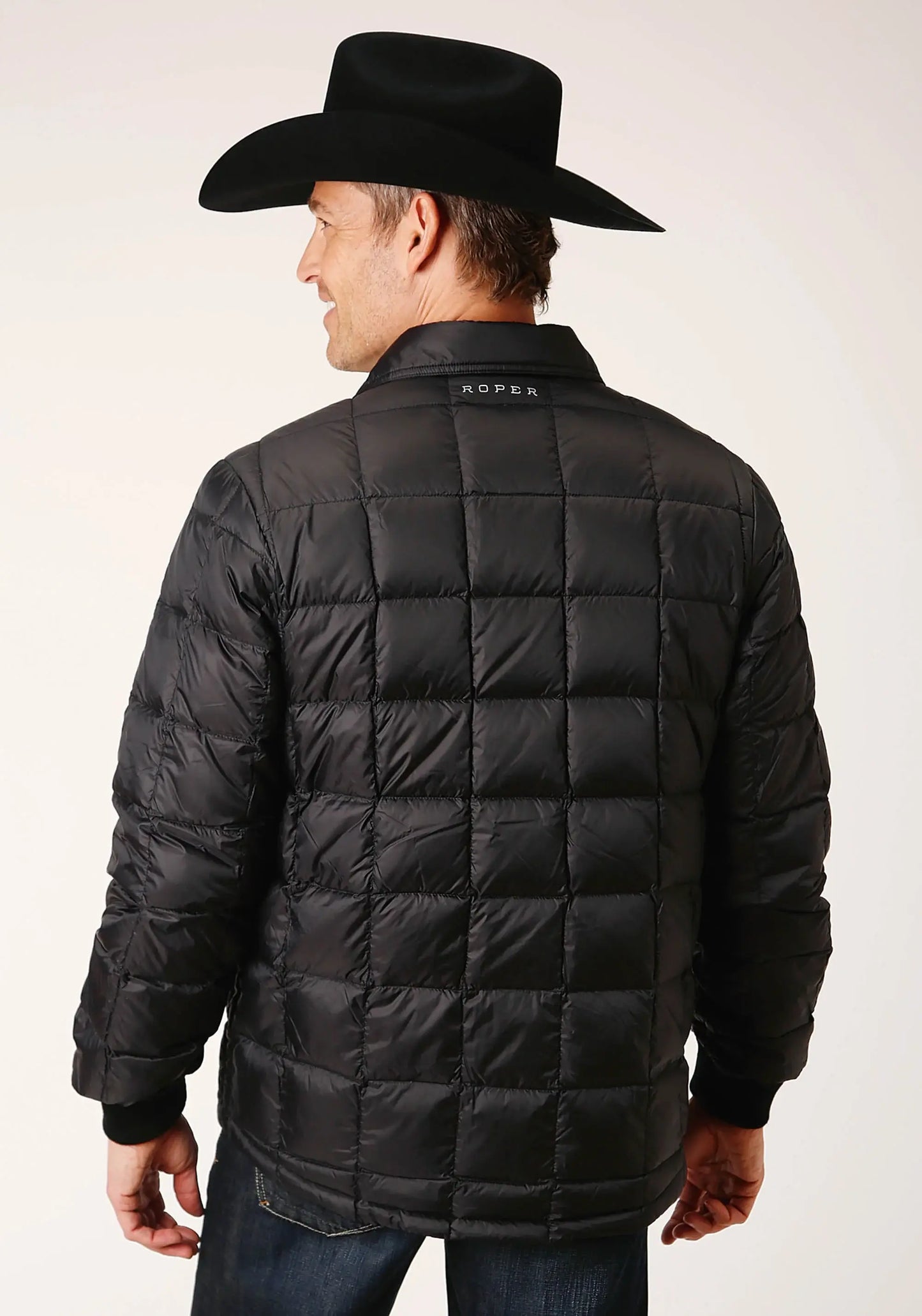 Mens Black Nylon Down Proof Coated Jacket - ROPER - Flyclothing LLC