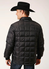Mens Black Nylon Down Proof Coated Jacket - ROPER - Flyclothing LLC