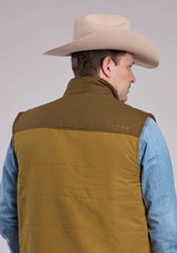 Mens Vest Zipper Poly Faux Sherpa Reversible Western Vest - ROPER - Flyclothing LLC