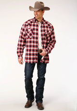 Mens Long Sleeve Tall Fit Snap Sherpa Lined Flannel Shirt Jacket - ROPER - Flyclothing LLC