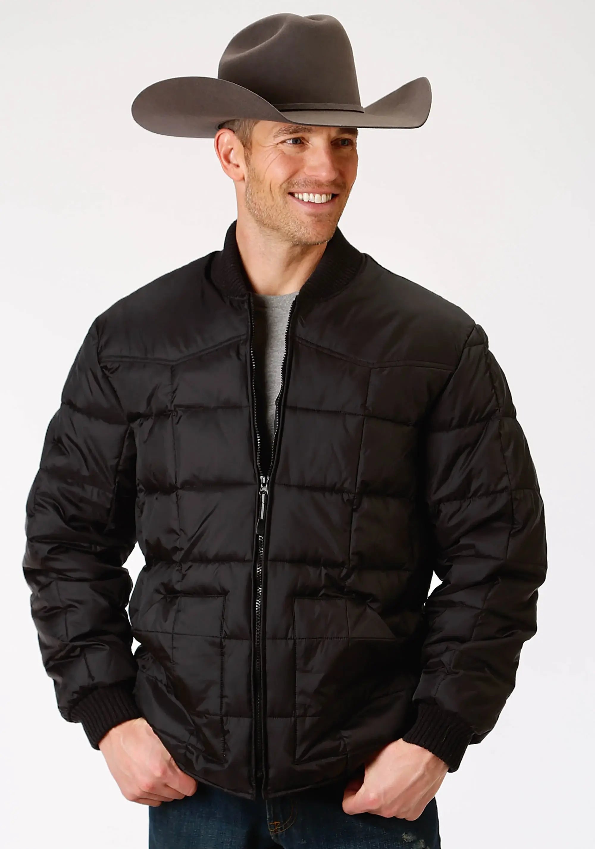 Mens Black Poly-Filled Jacket - ROPER - Flyclothing LLC