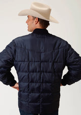 Mens Navy Blue Poly-filled Jacket - ROPER - Flyclothing LLC