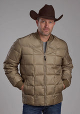 Mens Khaki Zipper Jacket - ROPER - Flyclothing LLC