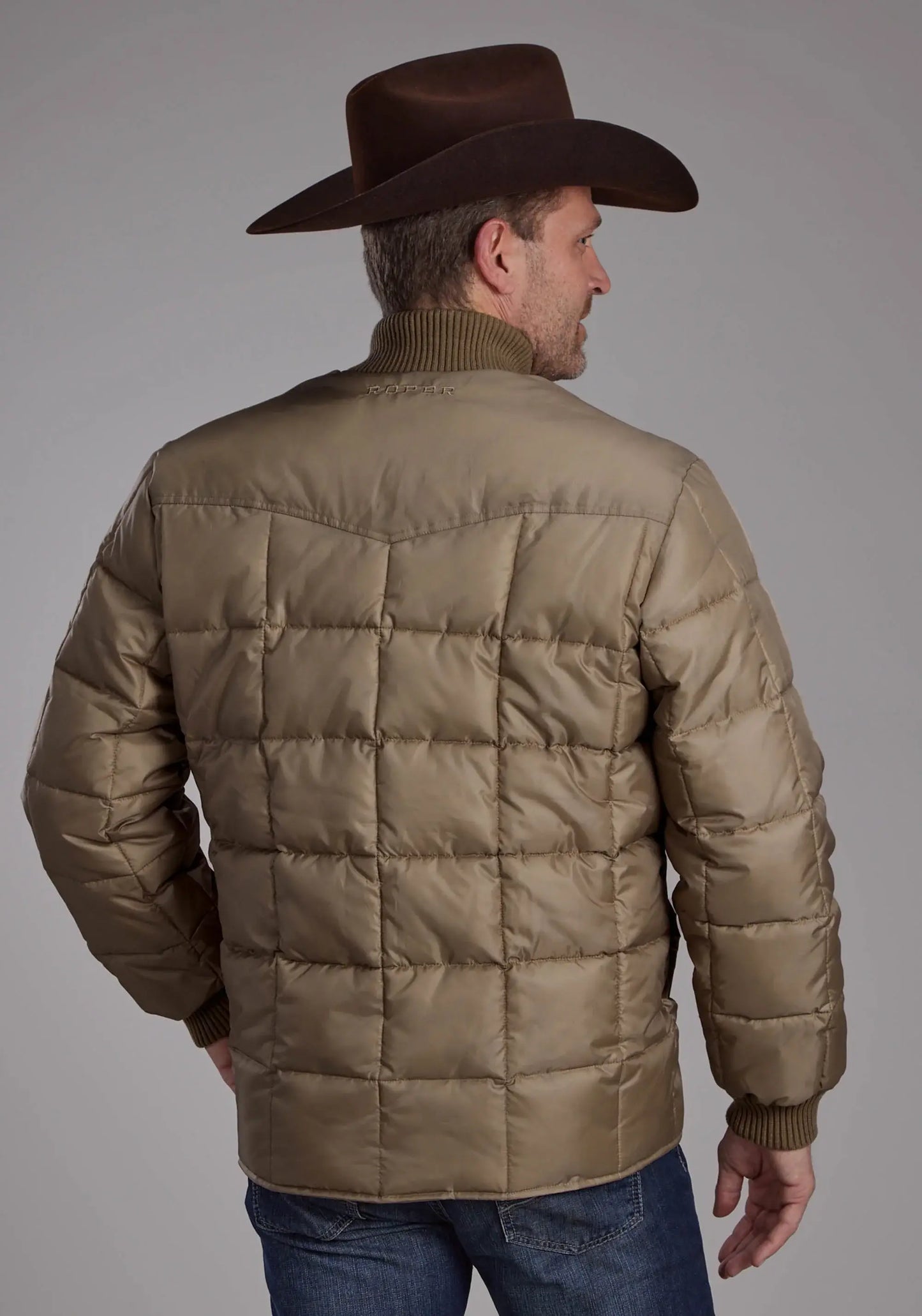 Mens Khaki Zipper Jacket - ROPER - Flyclothing LLC