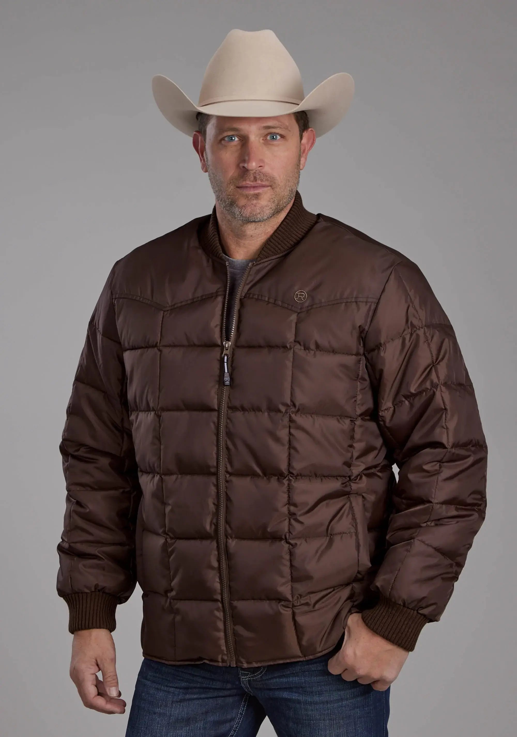 Mens Chocolate Zipper Jacket - ROPER - Flyclothing LLC