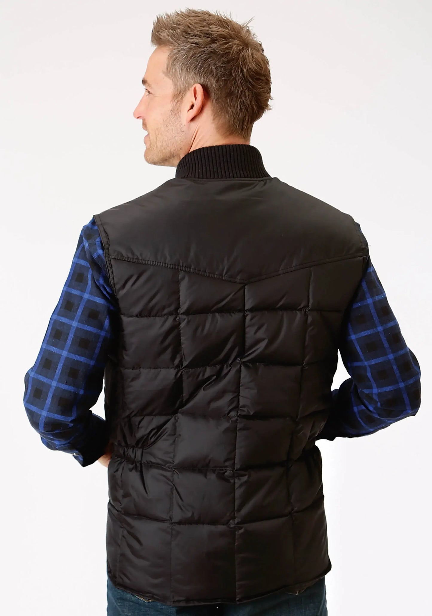 Mens Black Poly-filled Vest - ROPER - Flyclothing LLC