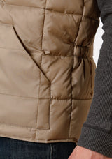 Mens Khaki Poly-filled Vest - ROPER - Flyclothing LLC