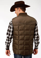 Mens Brown Poly-filled Vest - ROPER - Flyclothing LLC