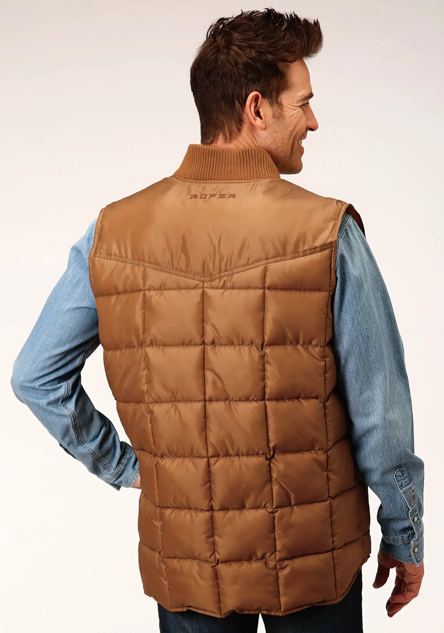 Mens Caramel Men's Vest - ROPER - Flyclothing LLC