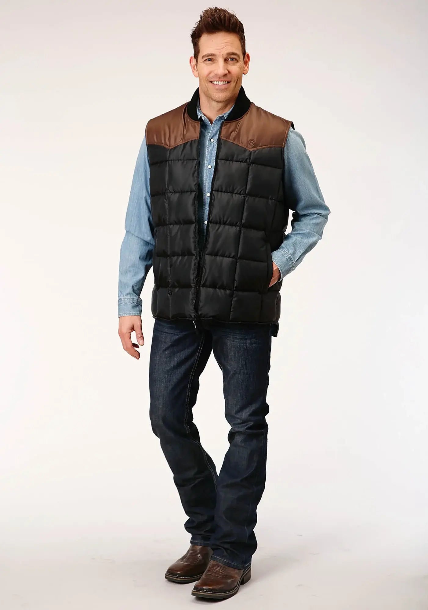 Mens Quilted Polyfilled Vest - ROPER - Flyclothing LLC