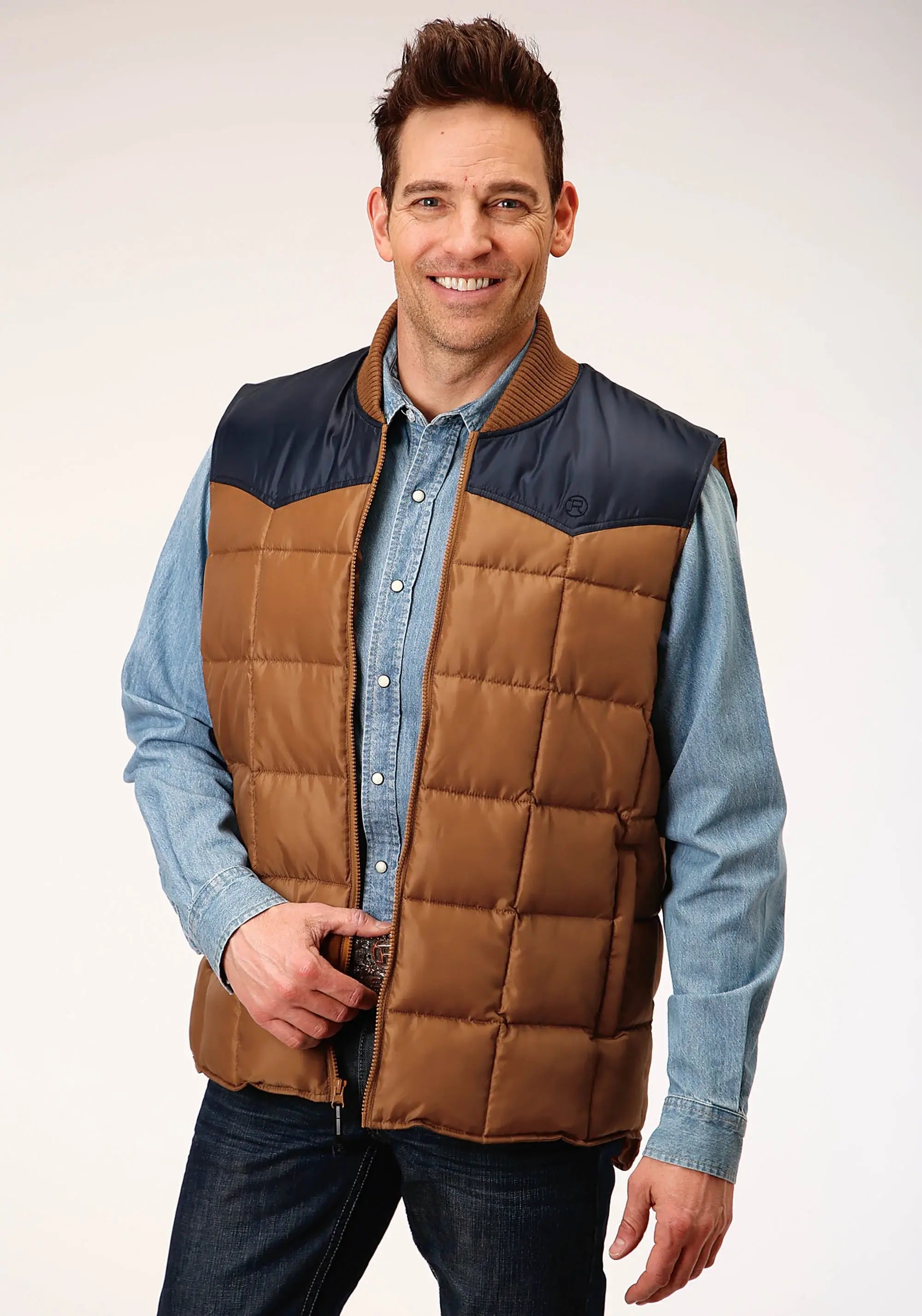 Mens Quilted Polyfilled Vest - ROPER - Flyclothing LLC