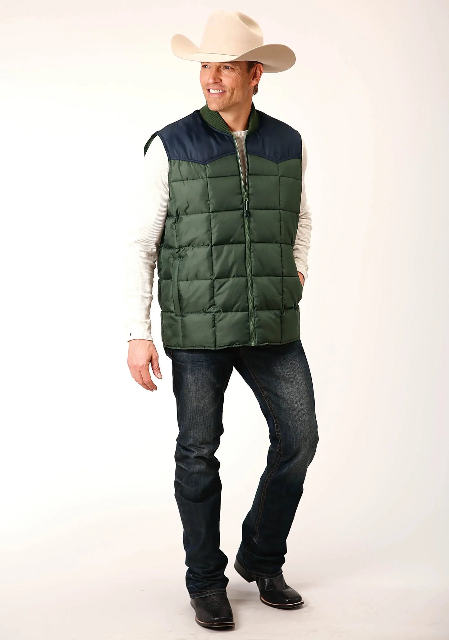 Mens Quilted Polyfilled Vest - ROPER - Flyclothing LLC