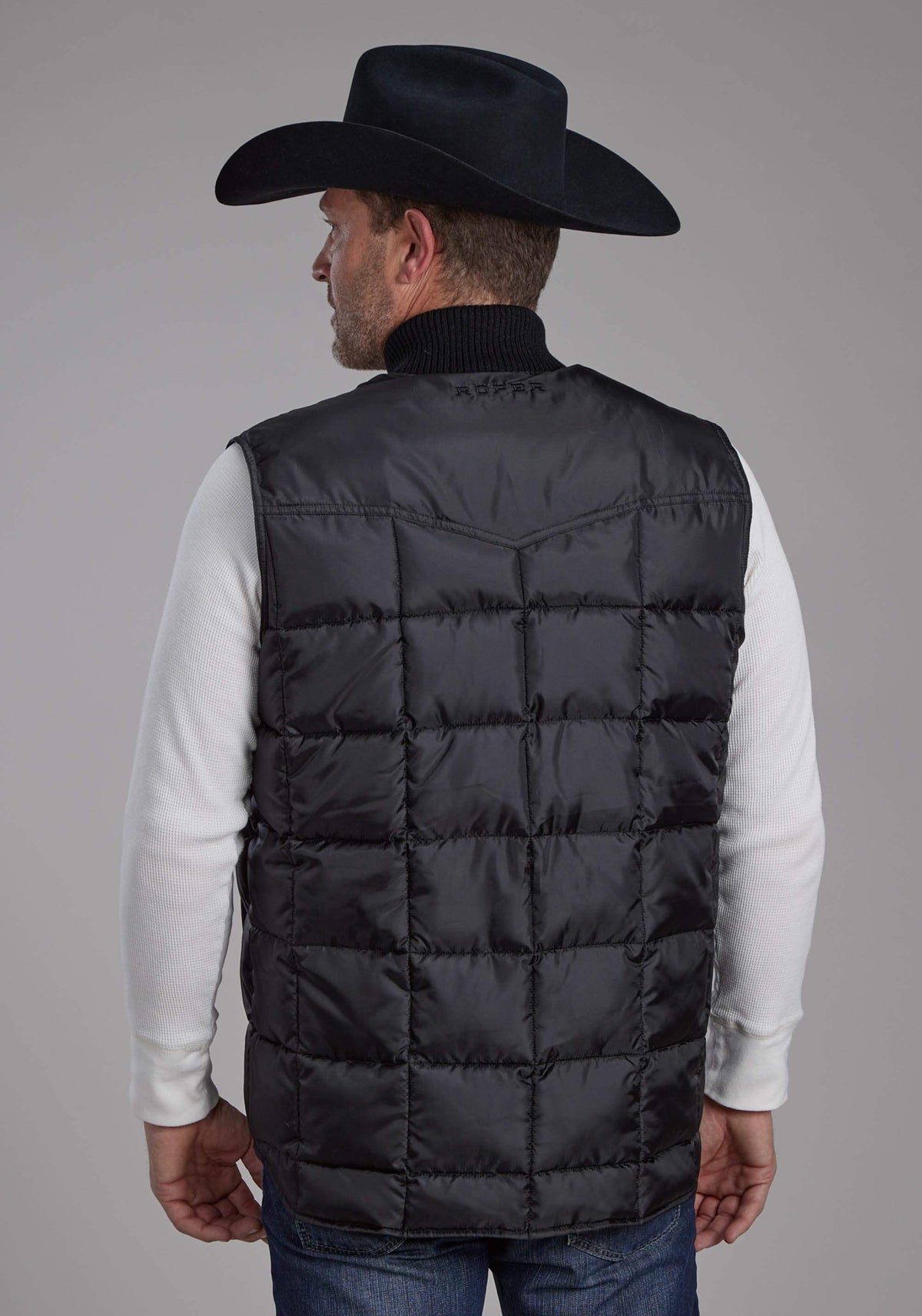 Roper Mens Black Zipper Vest - Roper - Flyclothing LLC