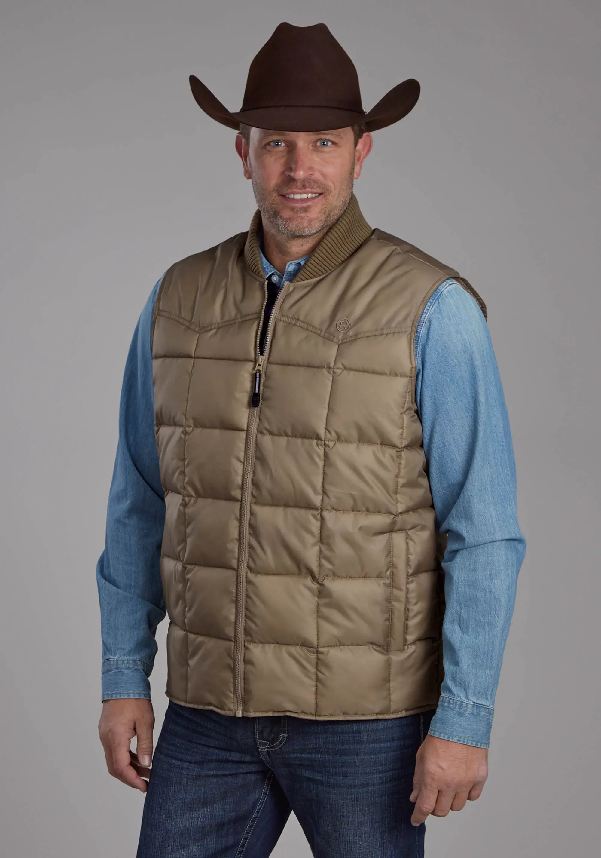 Mens Khaki Zipperjacket - ROPER - Flyclothing LLC