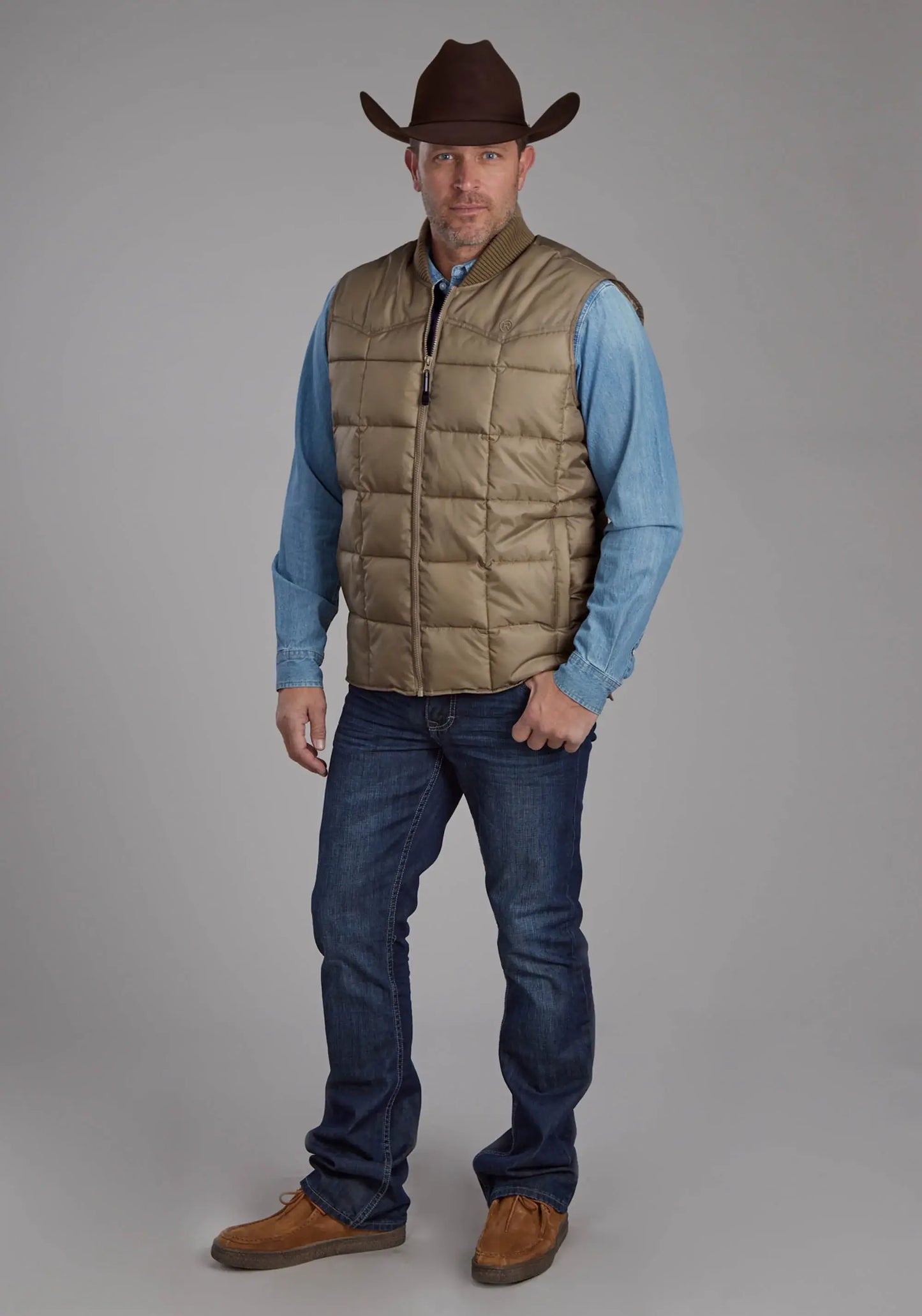 Mens Khaki Zipperjacket - ROPER - Flyclothing LLC