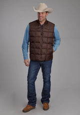 Mens Chocolate Zipper Vest - ROPER - Flyclothing LLC