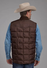 Mens Chocolate Zipper Vest - ROPER - Flyclothing LLC