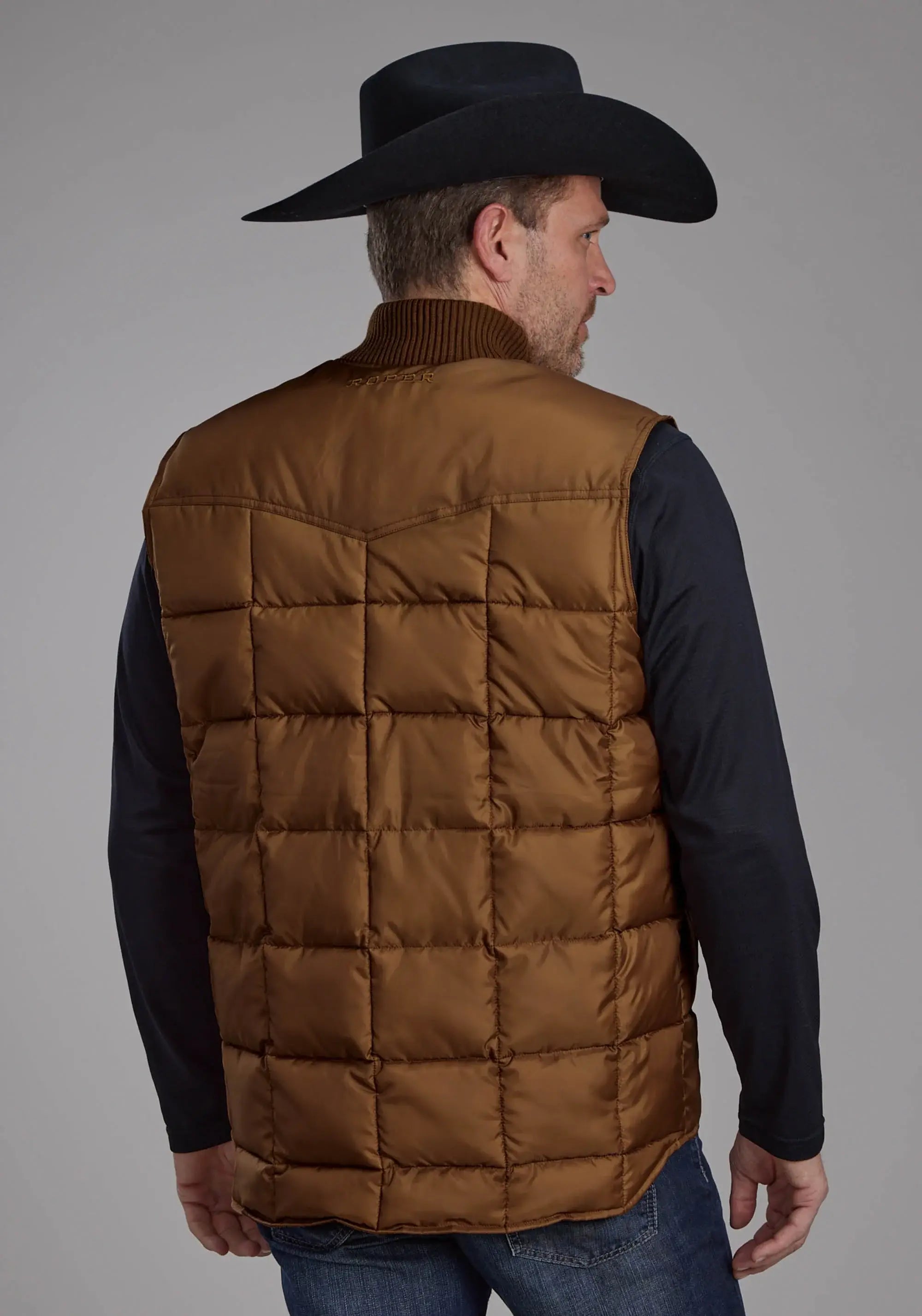 Mens Carmel Zipper Vest - ROPER - Flyclothing LLC