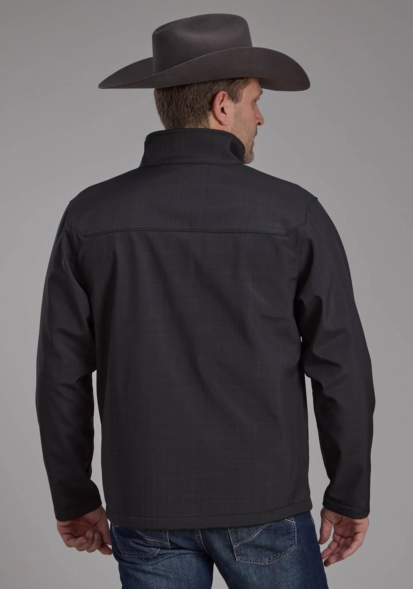 Mens Charcoal Heather With Black Fleece Zipper Jacket - ROPER - Flyclothing LLC