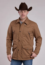 Mens Jacket Zipper Ripstop Tobacco - Barn Coat Western Jacket - ROPER - Flyclothing LLC