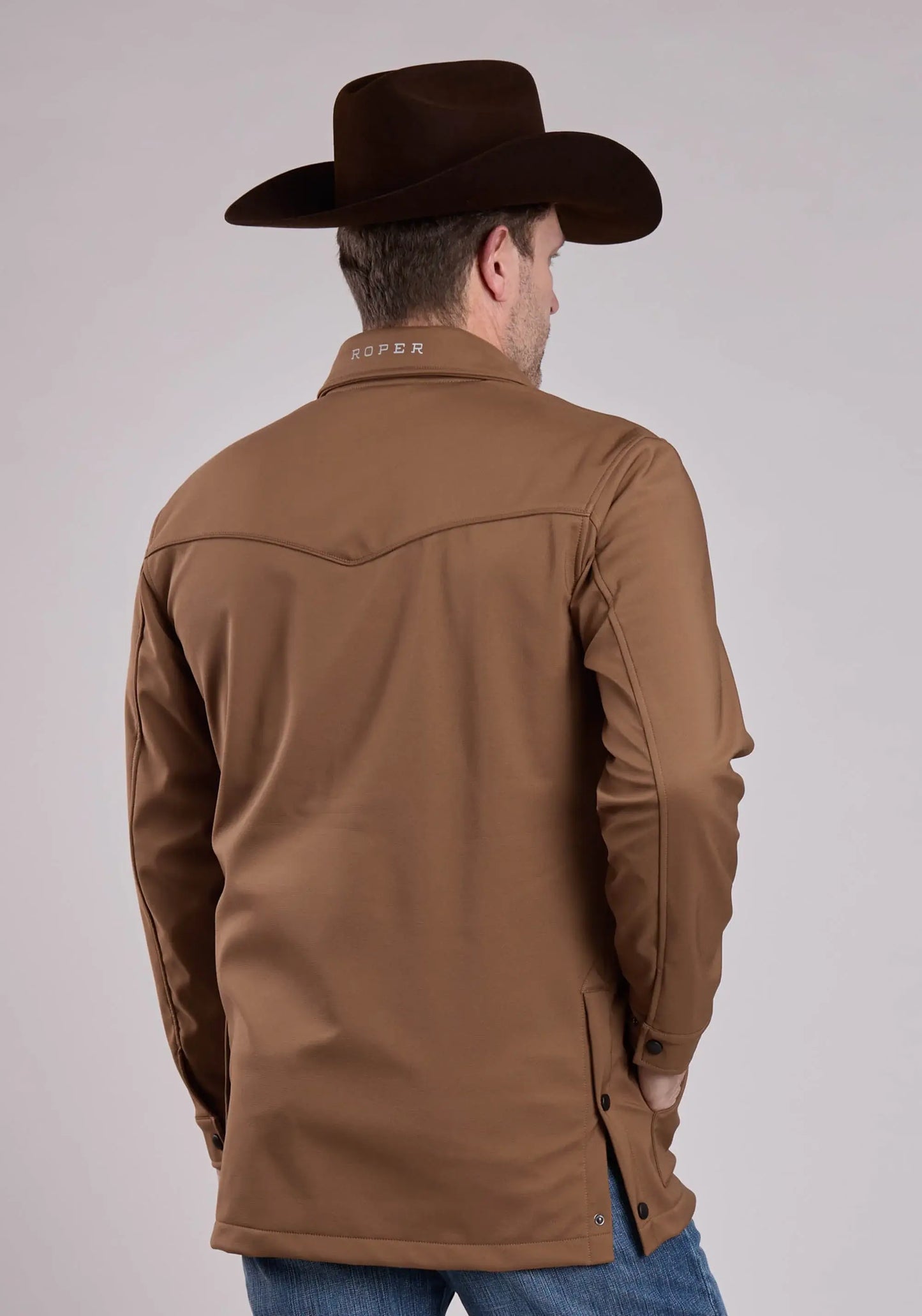 Mens Jacket Zipper Ripstop Tobacco - Barn Coat Western Jacket - ROPER - Flyclothing LLC