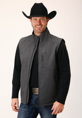 Roper Mens Heather Grey Soft Shell Vest - Roper