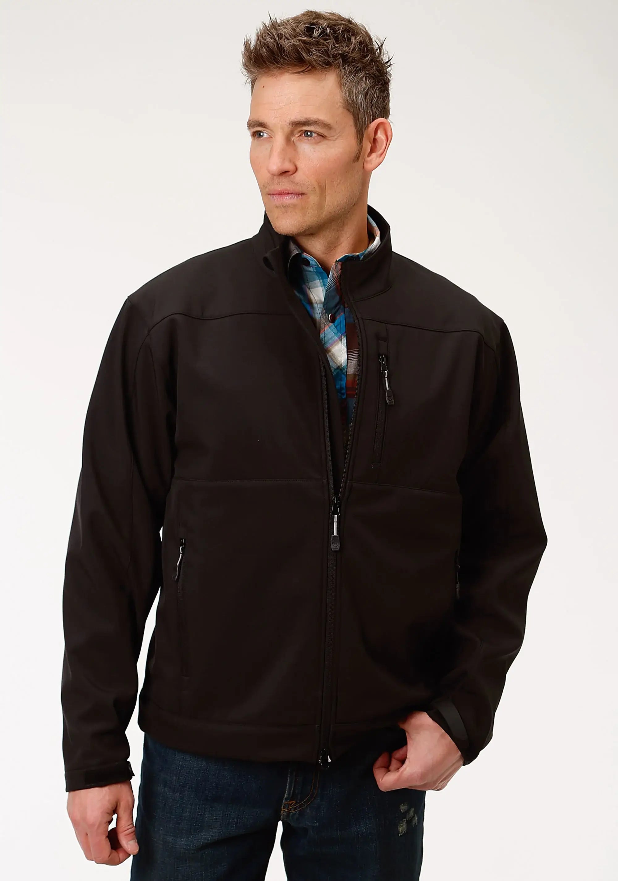 Mens Outerwear Black With Black Fleece - ROPER - Flyclothing LLC