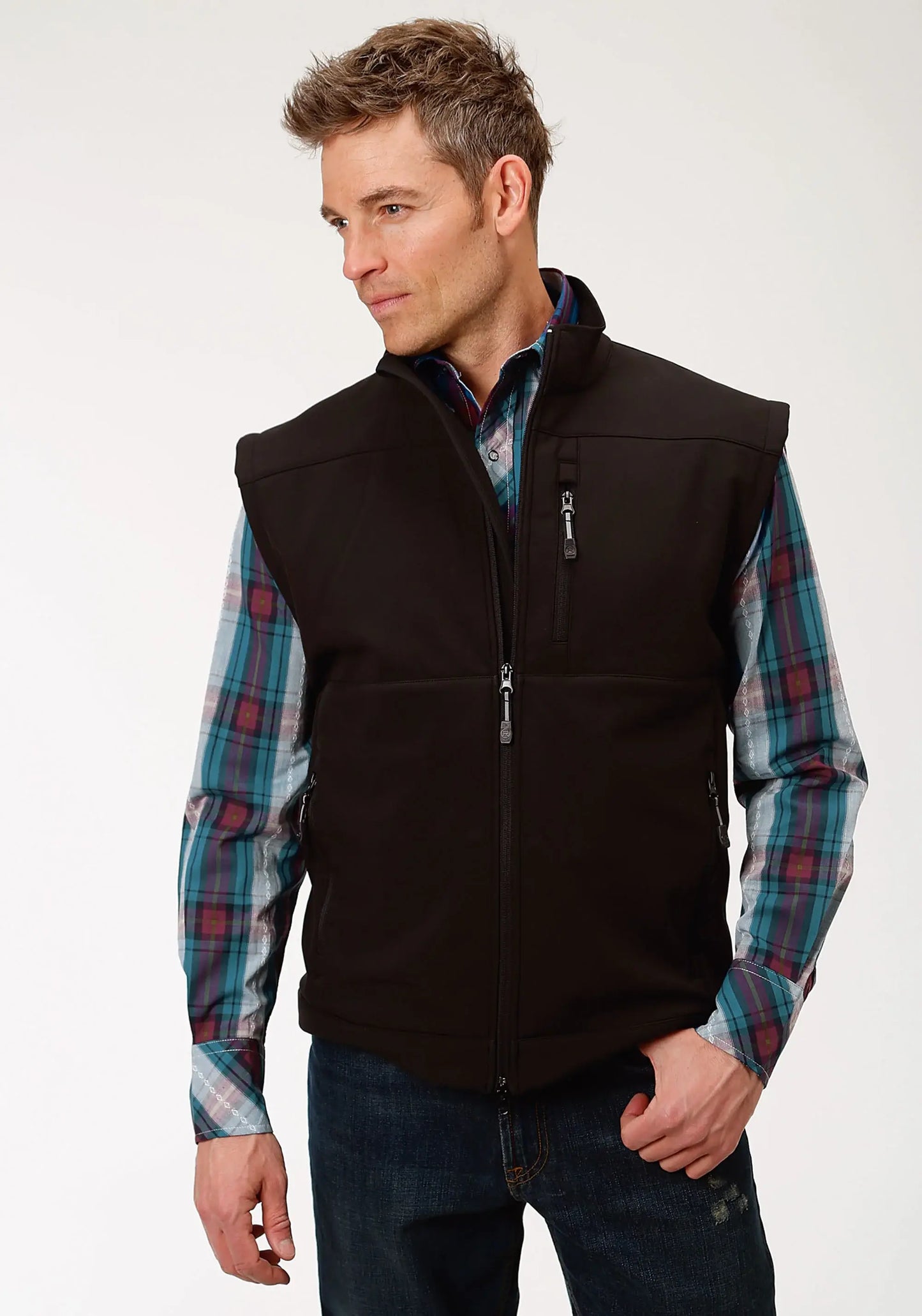 Mens Outerwear Black With Black Fleece - ROPER - Flyclothing LLC