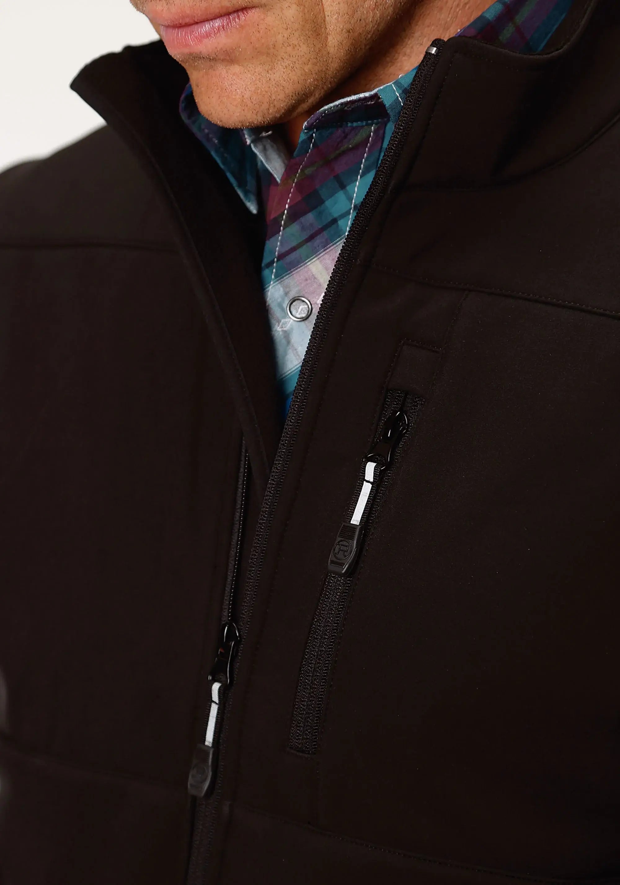 Mens Outerwear Black With Black Fleece - ROPER - Flyclothing LLC