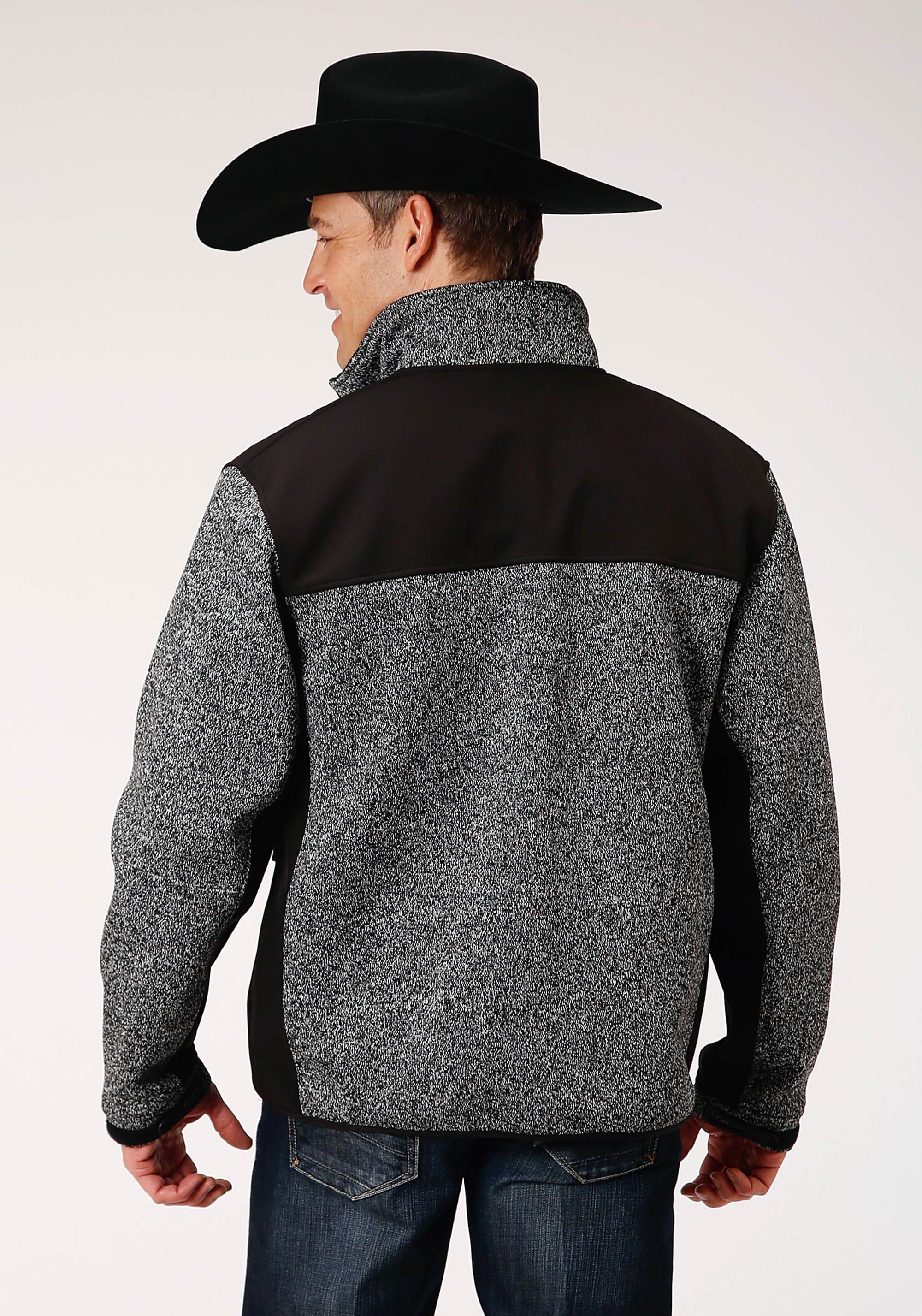 Roper Mens Heathered Charcoal Sweater Knit Jacket - Roper
