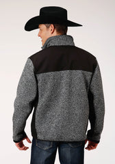 Roper Mens Heathered Charcoal Sweater Knit Jacket - Roper